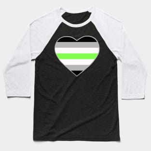 Pride Flag Heart Agender Baseball T-Shirt